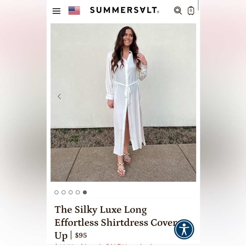 The Silky Luxe Long Effortless Shirtdress Cover-Up